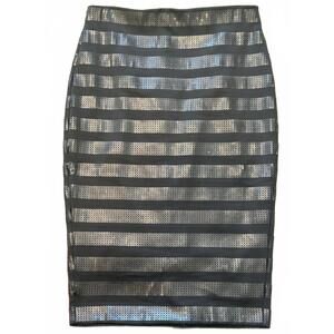 Women's Black Sequin Striped Pencil Skirt Vintage | The Limited | Size 4